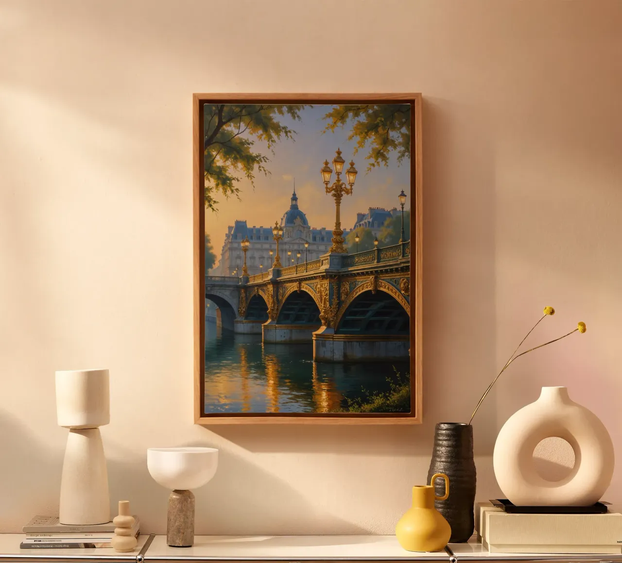 Sunset Glow on Paris’s Pont Alexandre tela da AlbertKlee