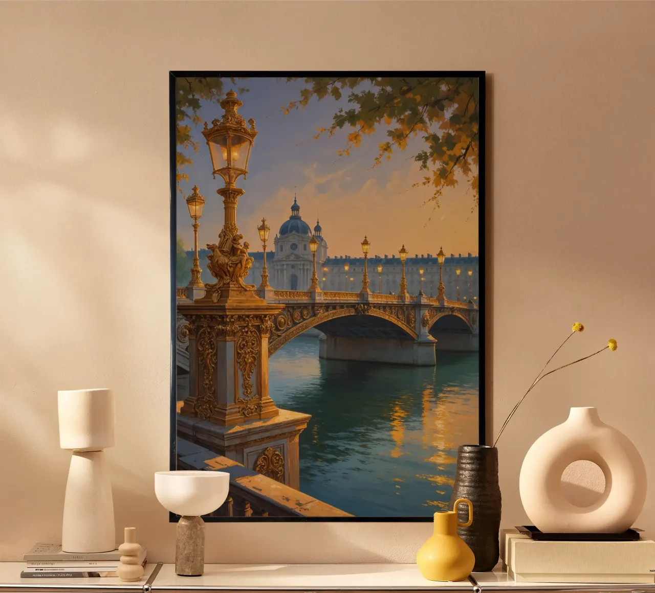 The Romantic Glow of Pont Alexandre carta hahnemühle da AlbertKlee