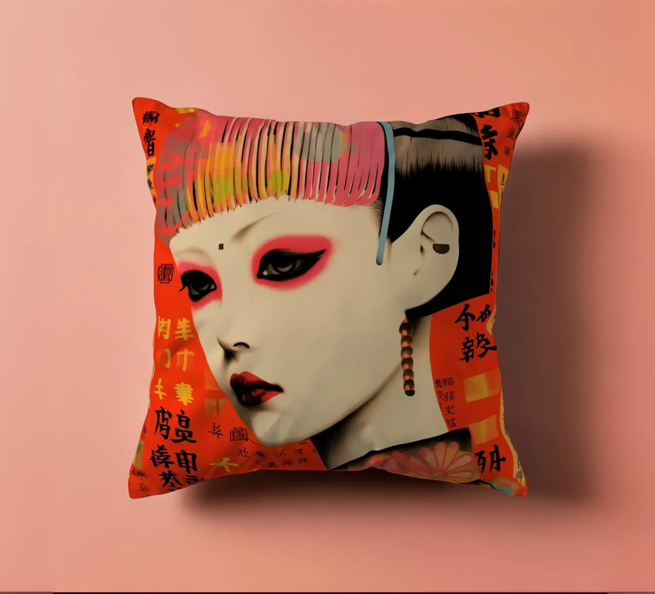 Japandi Style Punk Portrait cuscino da Autofocus