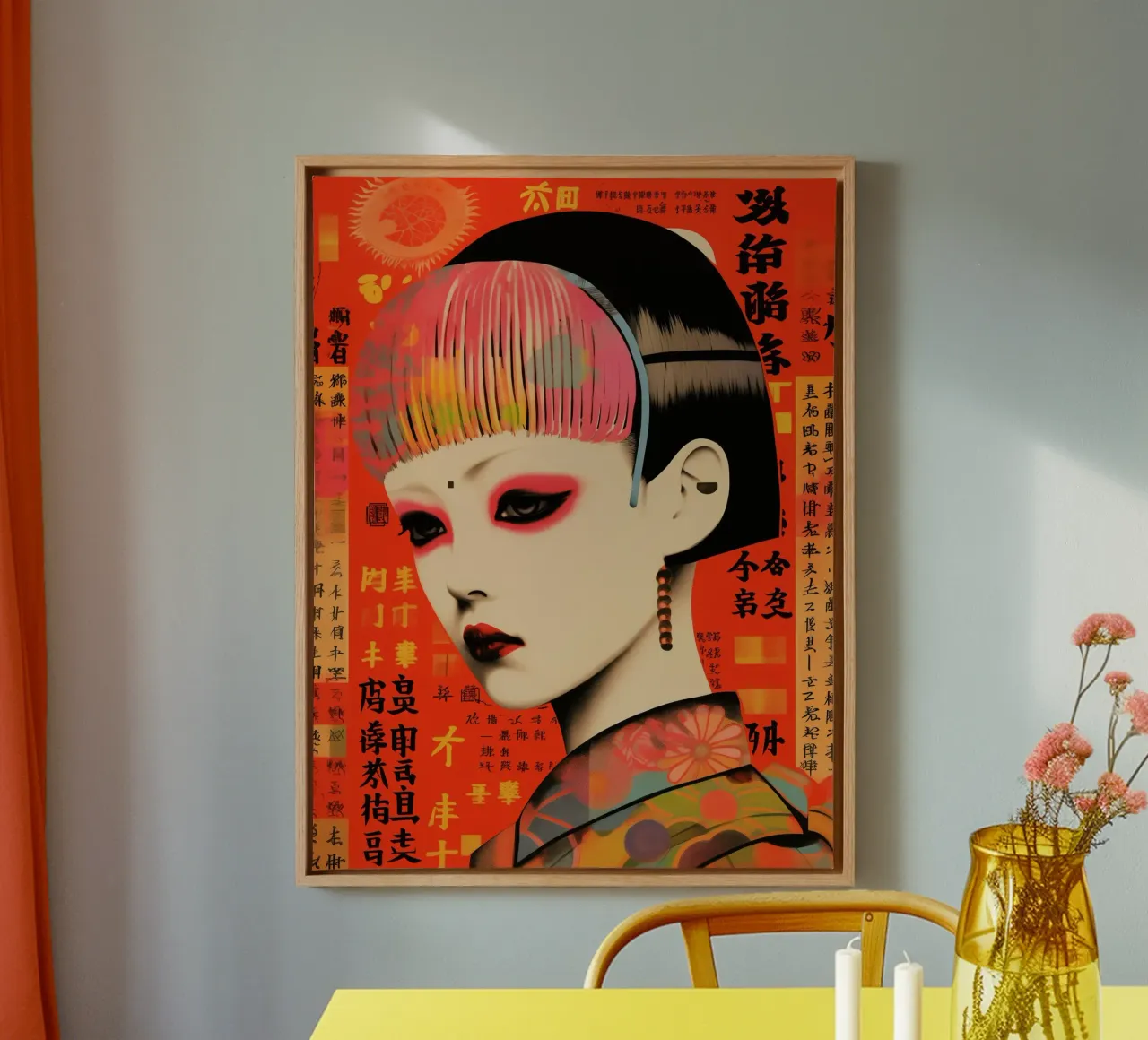 Japandi Style Punk Portrait canvas van Autofocus