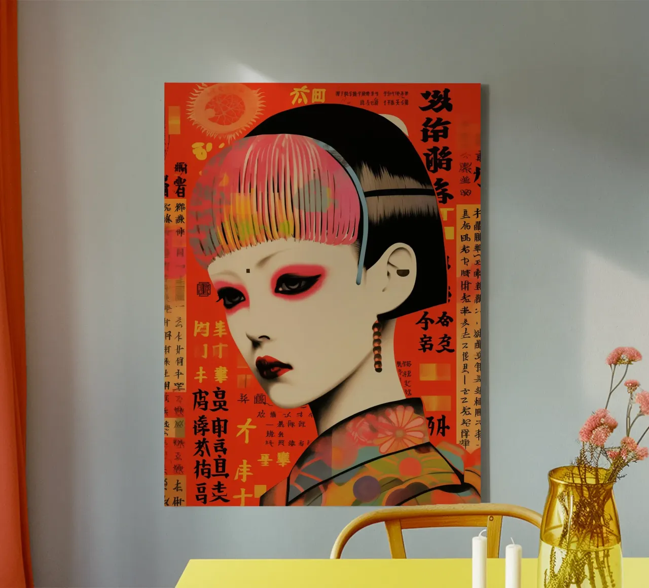 Japandi Style Punk Portrait canvas van Autofocus