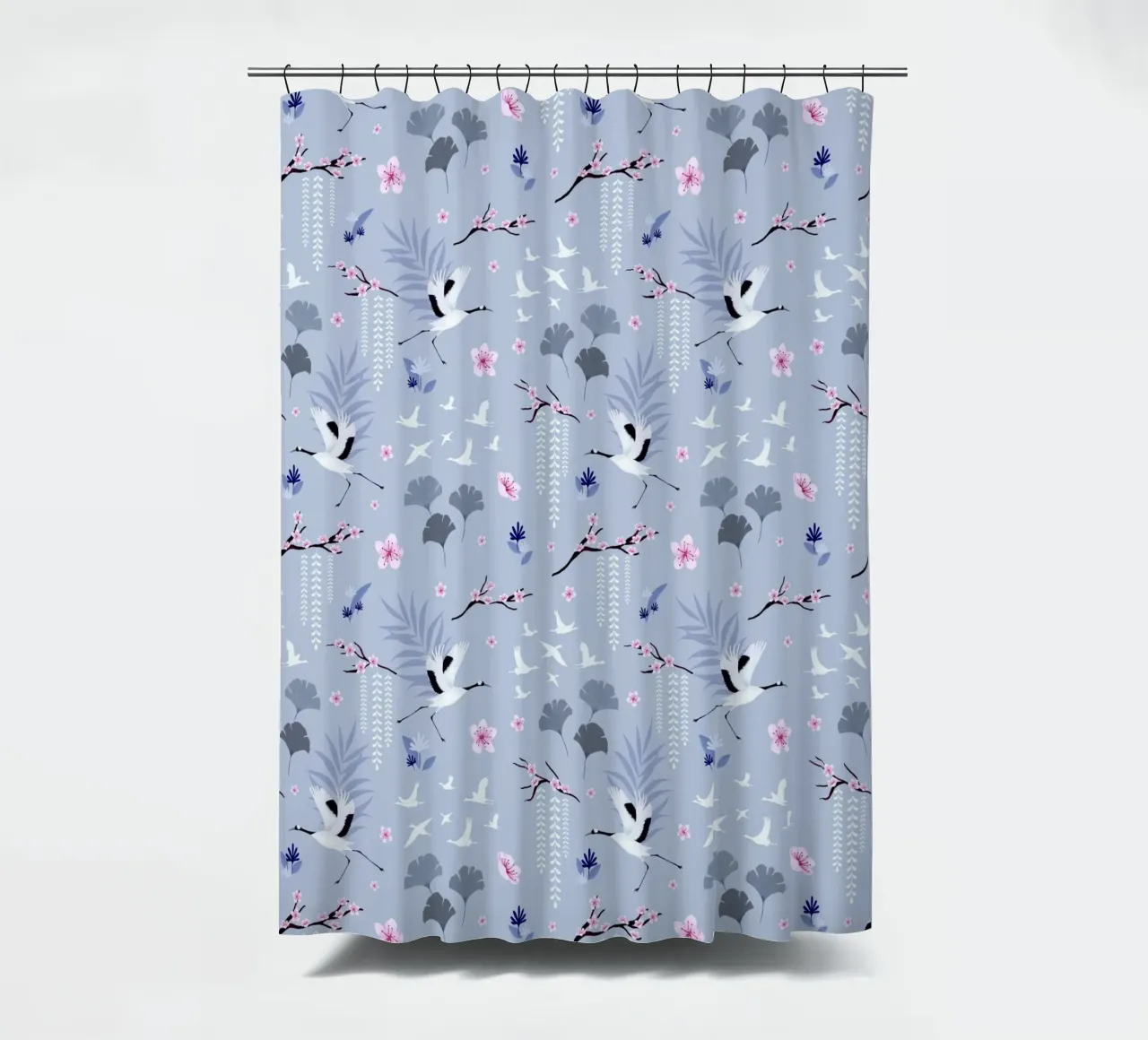 Fantom Fifi Art - Sakura Japanischer Kranich tenda da doccia da The Artcircle