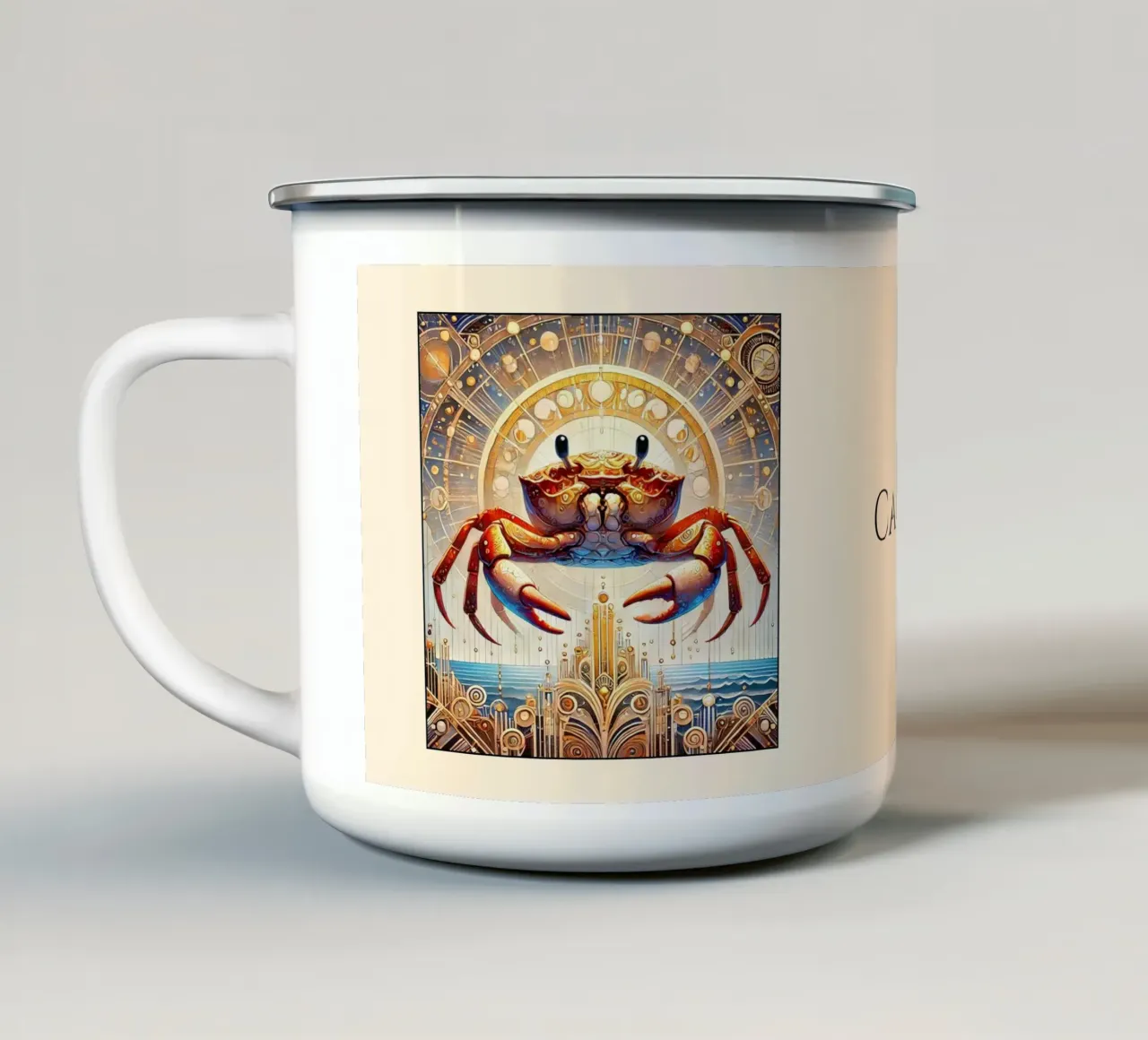 Segno zodiacale Cancro tazza in smalto da Art-Nouveau-Dsg