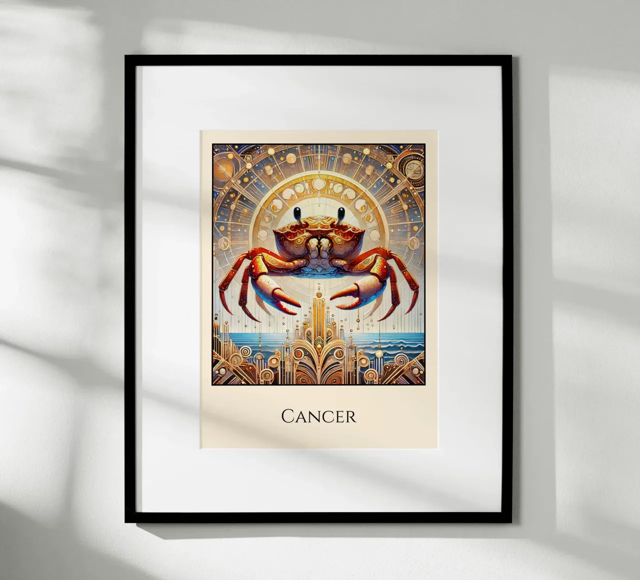 Sternzeichen Krebs Poster von Art-Nouveau-Dsg