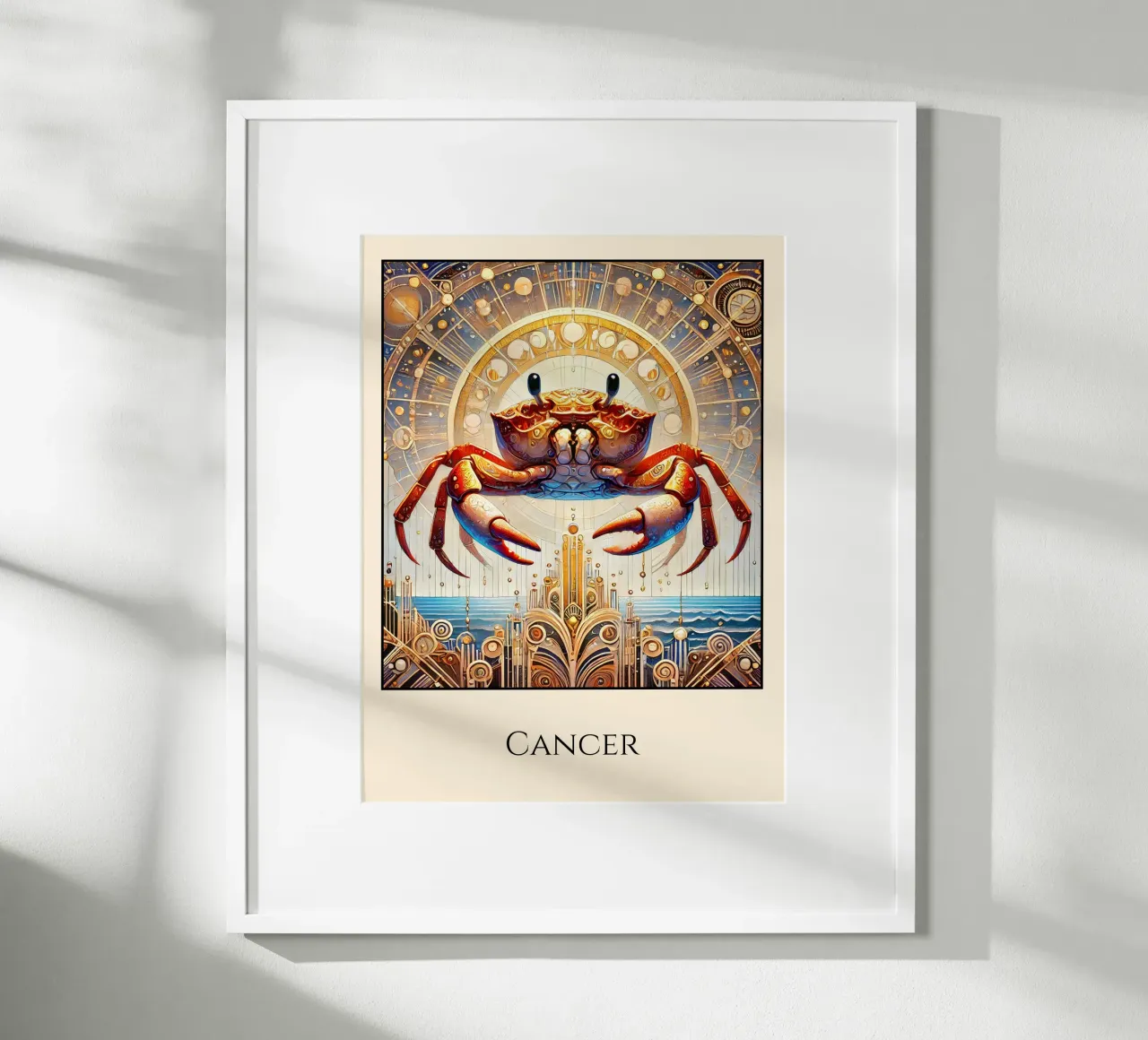 Sternzeichen Krebs Poster von Art-Nouveau-Dsg