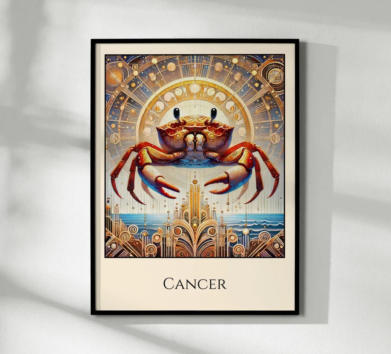 Sternzeichen Krebs Poster von Art-Nouveau-Dsg