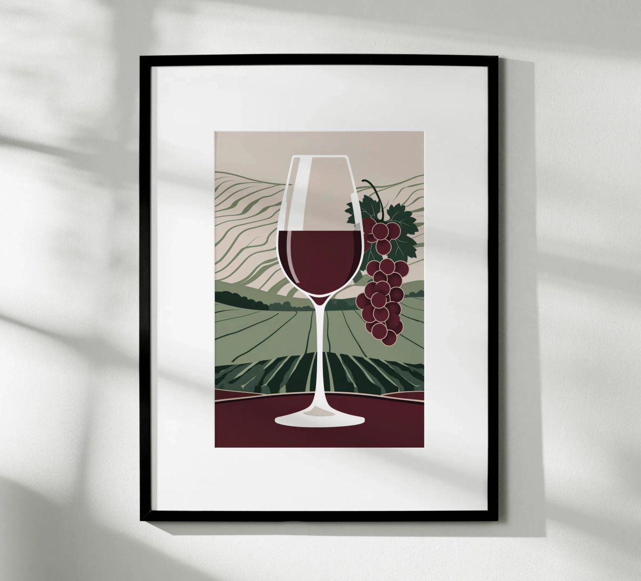 Modern Vineyard Vibes: Minimalist Wine Poster poster by AlbertKlee
