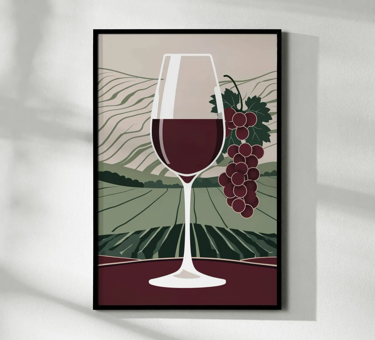 Modern Vineyard Vibes: Minimalist Wine Poster poster da AlbertKlee