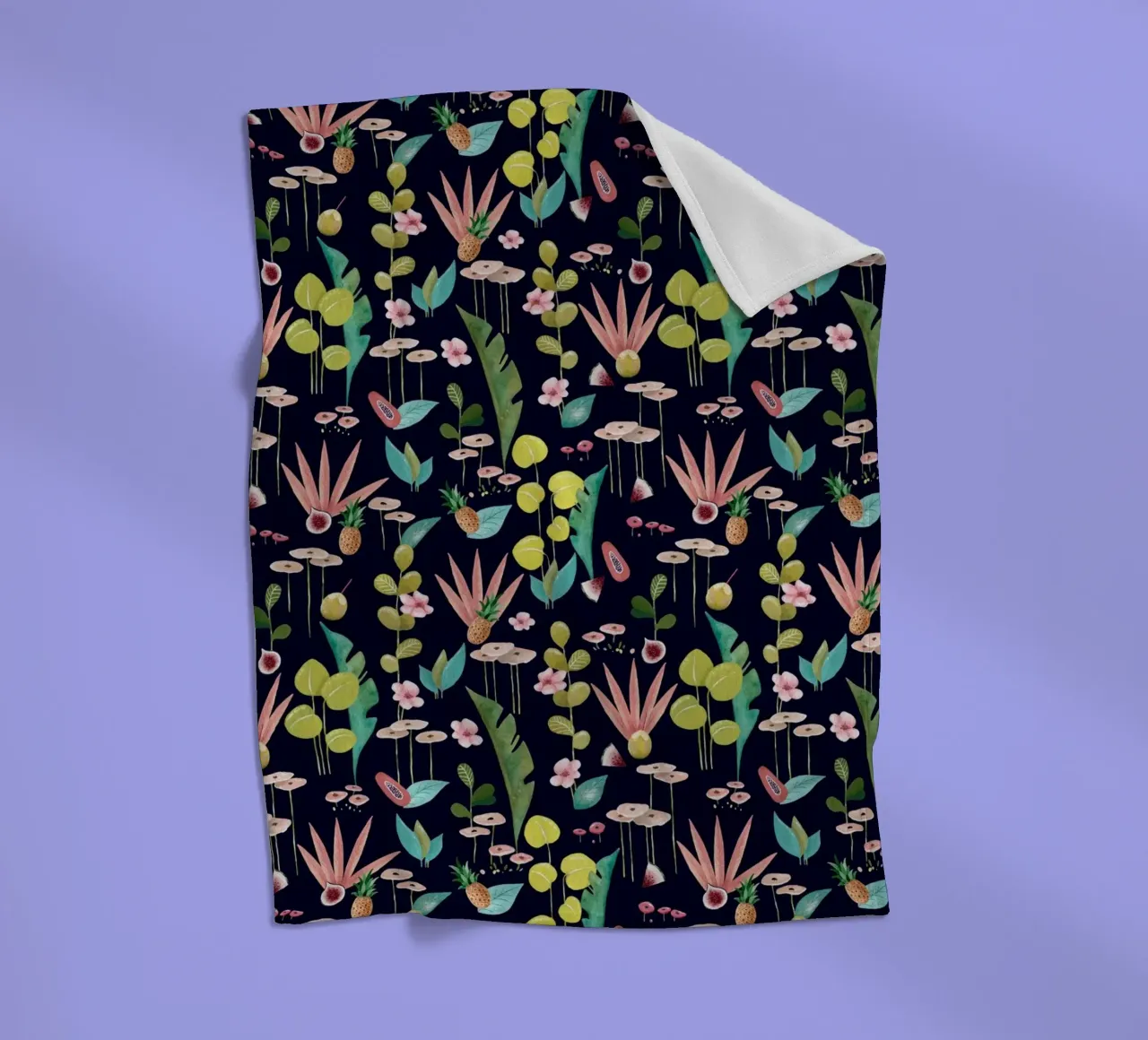 Fantom Fifi Art - Tropische Frische Navy fleece blanket by The Artcircle