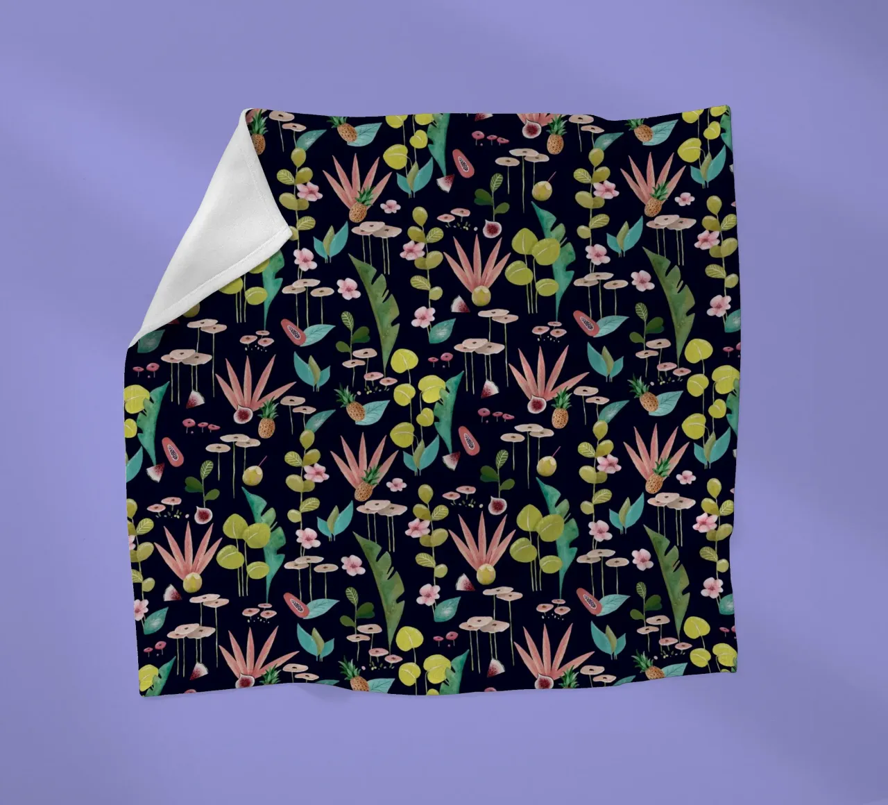 Fantom Fifi Art - Tropische Frische Navy fleece blanket by The Artcircle