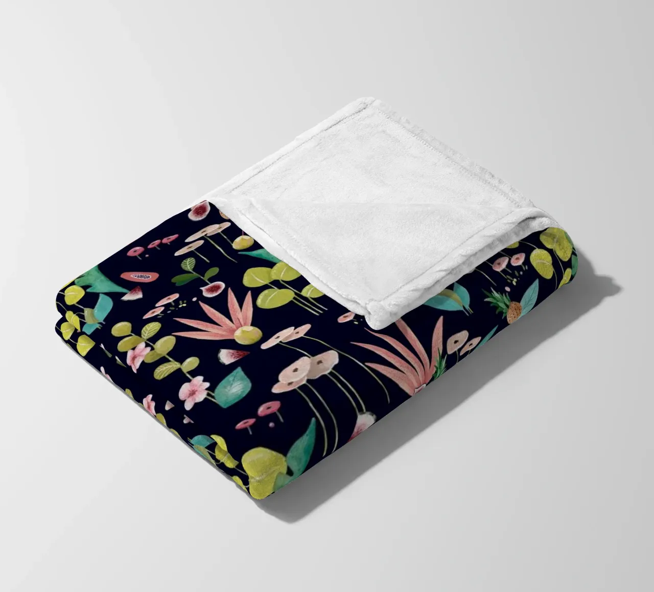 Fantom Fifi Art - Tropische Frische Navy fleece blanket by The Artcircle