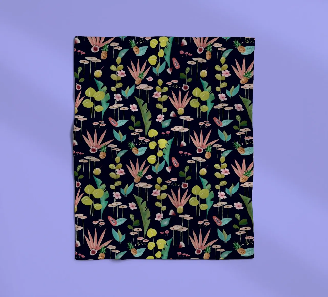 Fantom Fifi Art - Tropische Frische Navy fleece blanket by The Artcircle