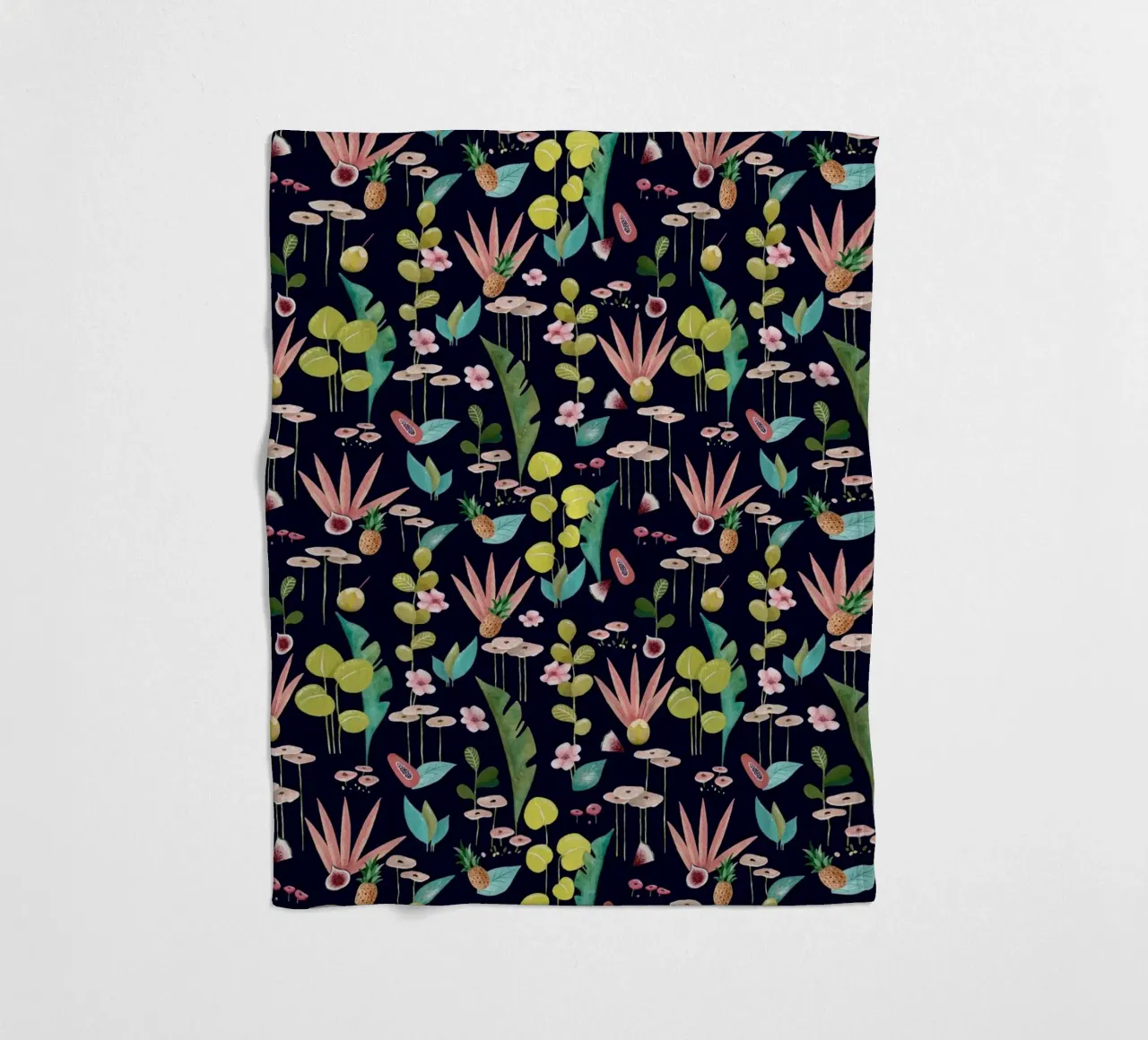 Fantom Fifi Art - Tropische Frische Navy fleece blanket by The Artcircle