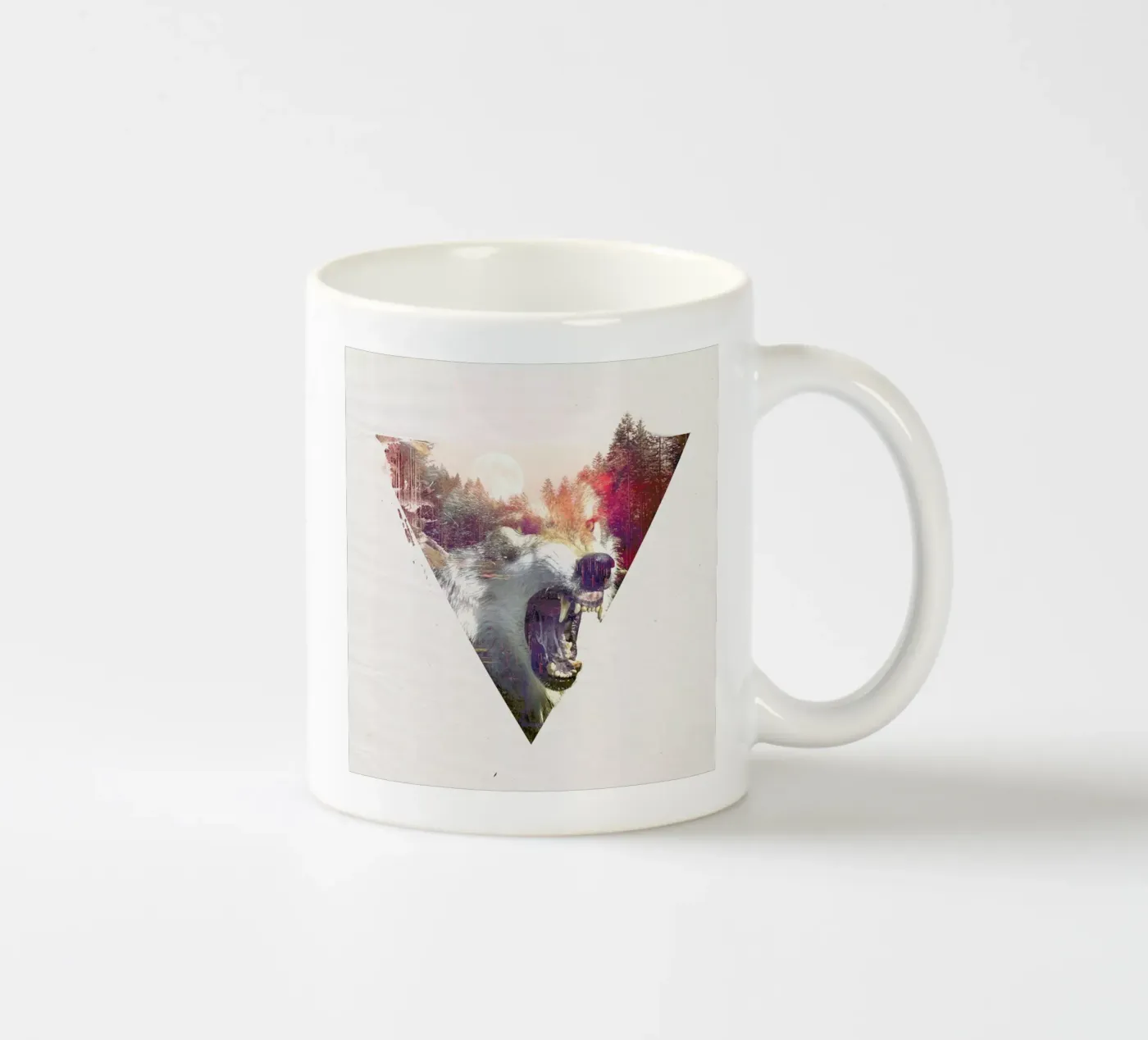 Daylight moon ceramic mug by Róbert Farkas