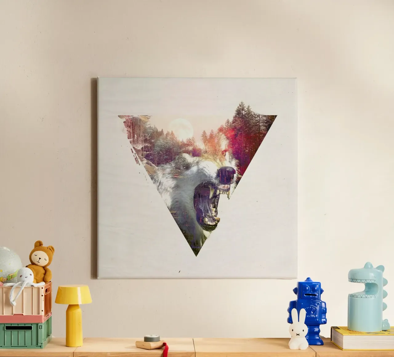 Daylight moon canvas met Baklijst van Róbert Farkas