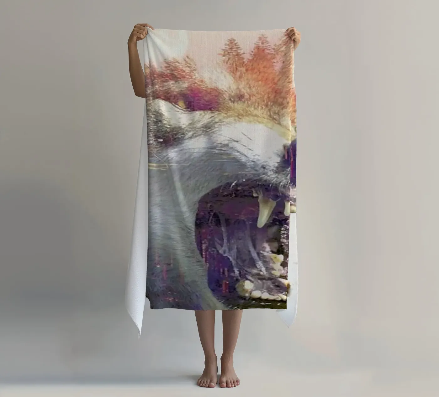 Daylight moon beach towel by Róbert Farkas