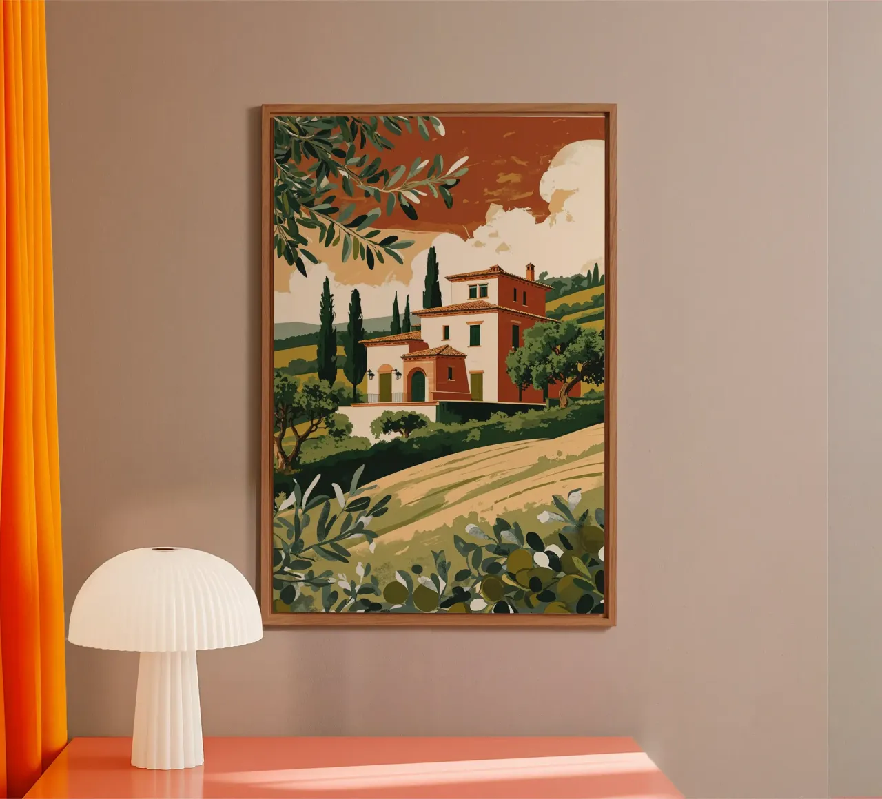 Rustic Tuscan Villa Surrounded by Olive Trees pannello forex da AlbertKlee