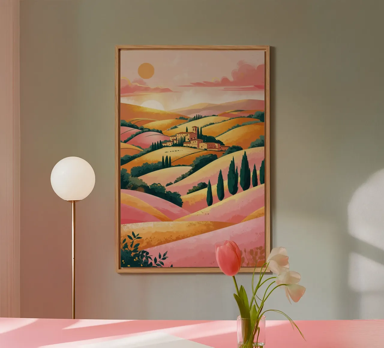 Tuscany's Golden Hour Glow alluminio dibond da AlbertKlee