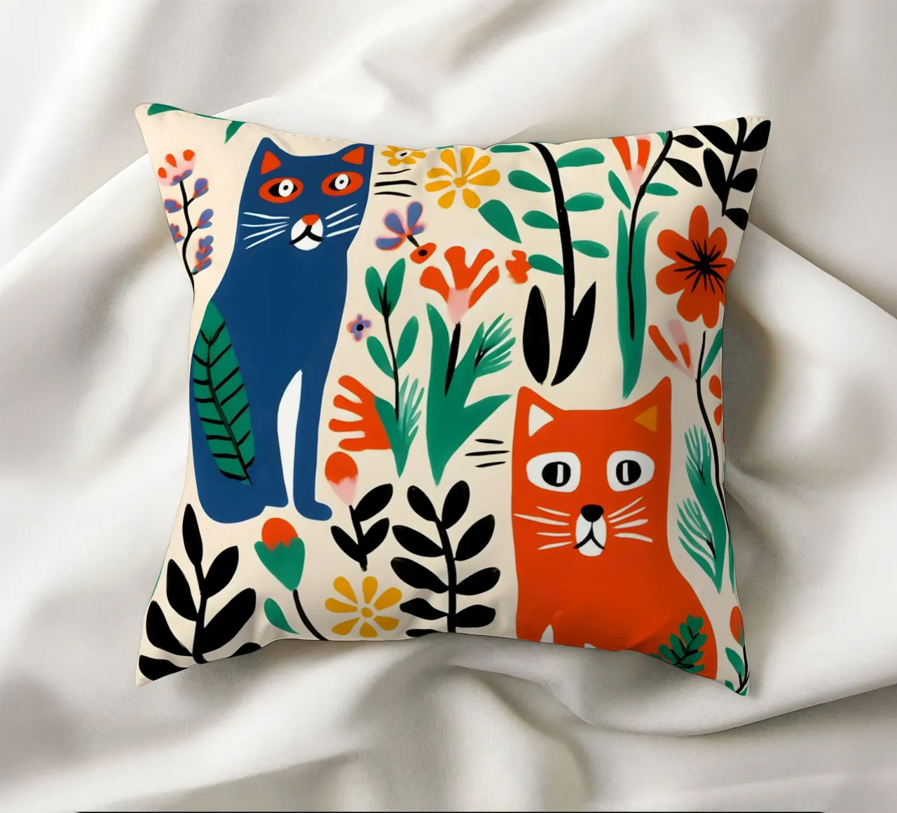 Two colorful cats cuscino da LisaArtes