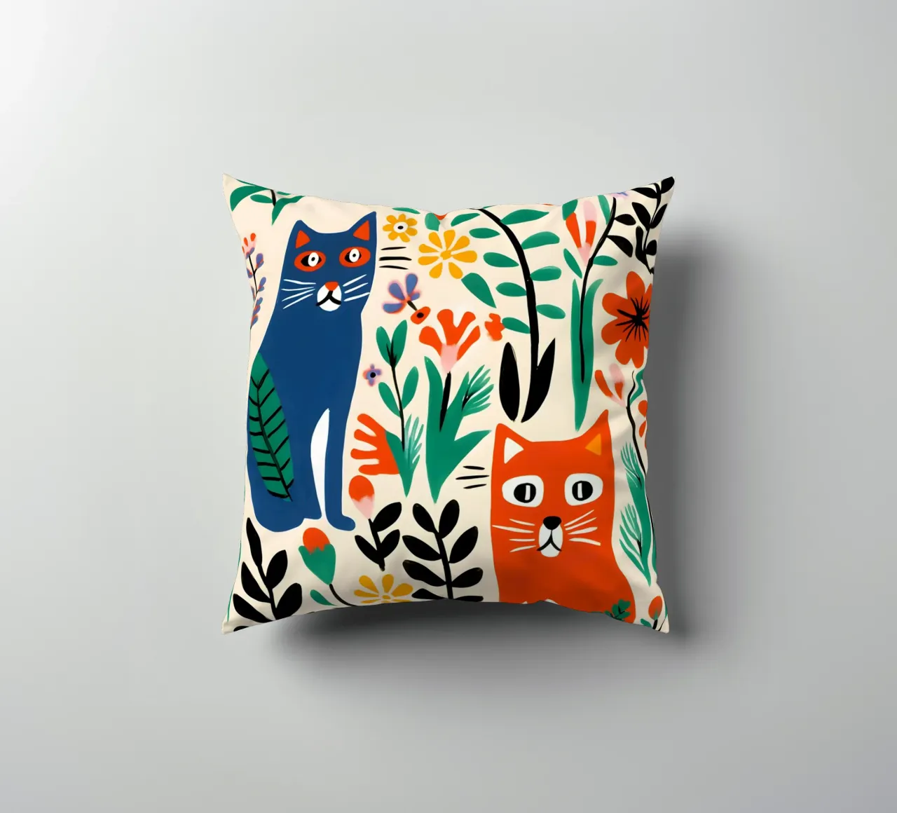 Two colorful cats cuscino da LisaArtes