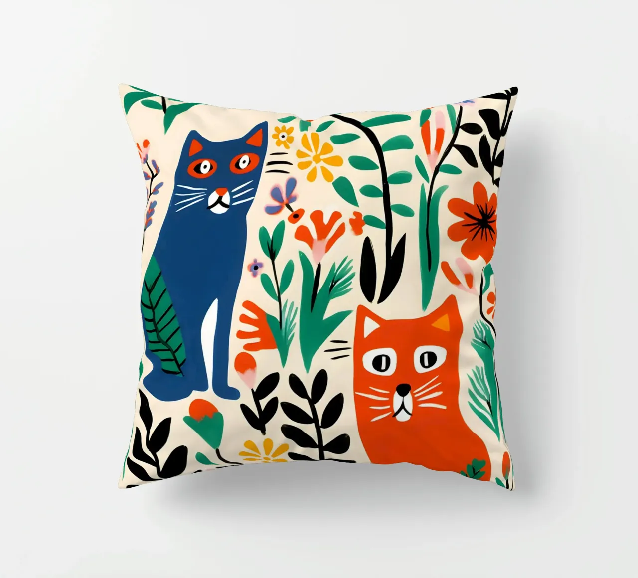 Two colorful cats cuscino da LisaArtes