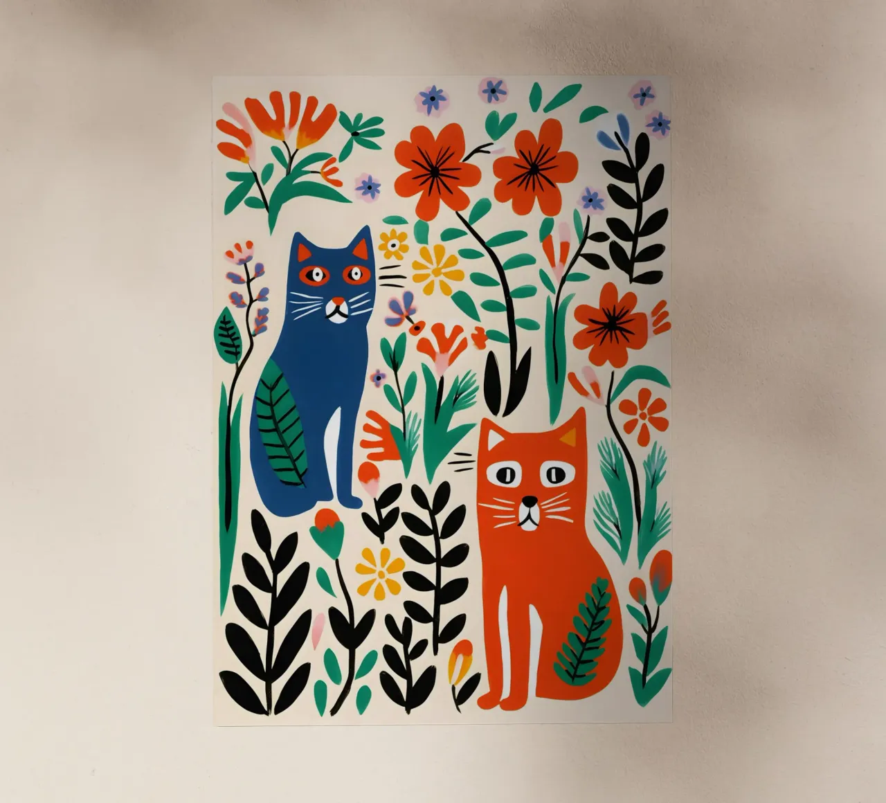 Two colorful cats pellicola backlit da LisaArtes