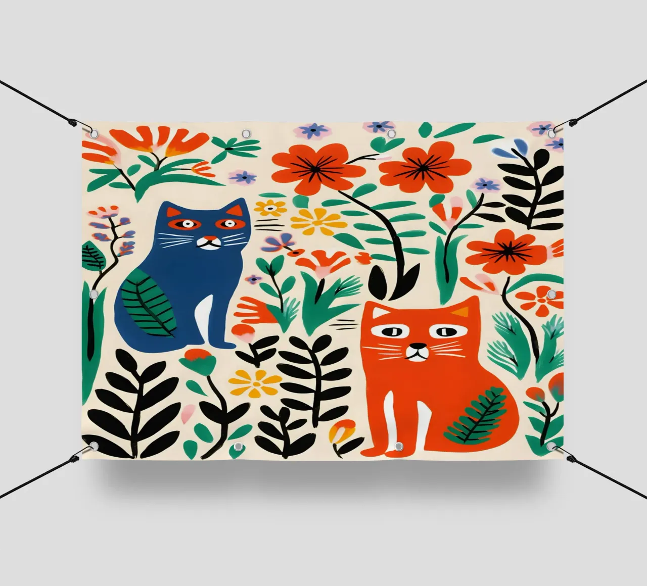 Two colorful cats telo in pvc da LisaArtes