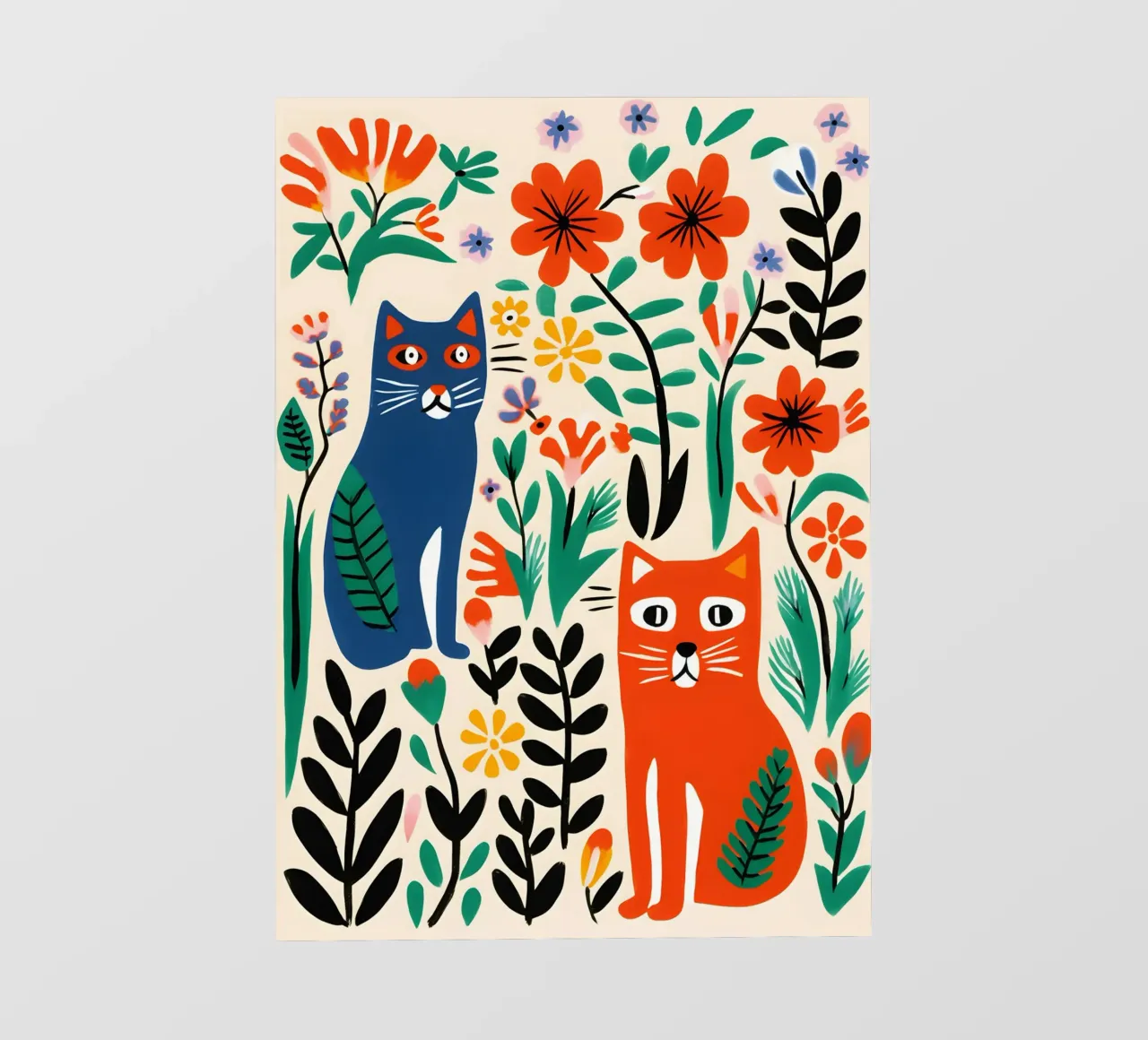 Two colorful cats telo in pvc da LisaArtes