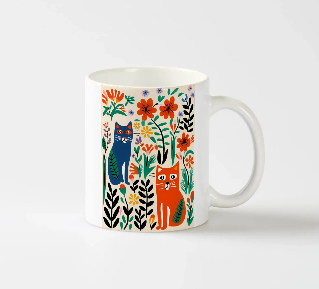 Two colorful cats tazza in ceramica da LisaArtes