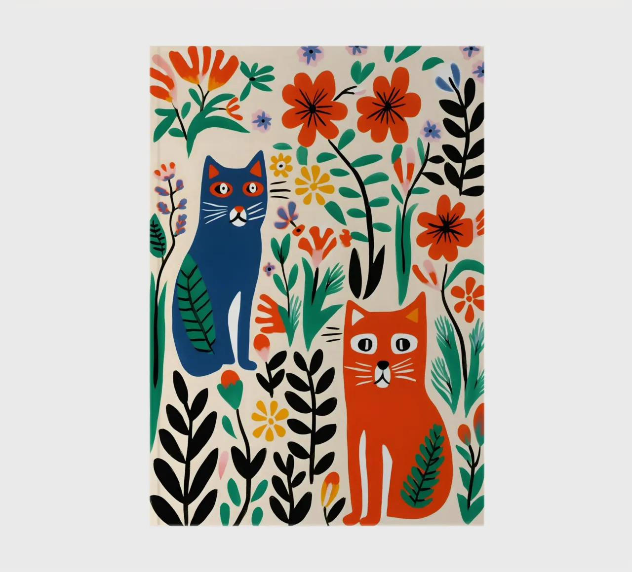 Two colorful cats notebook by LisaArtes