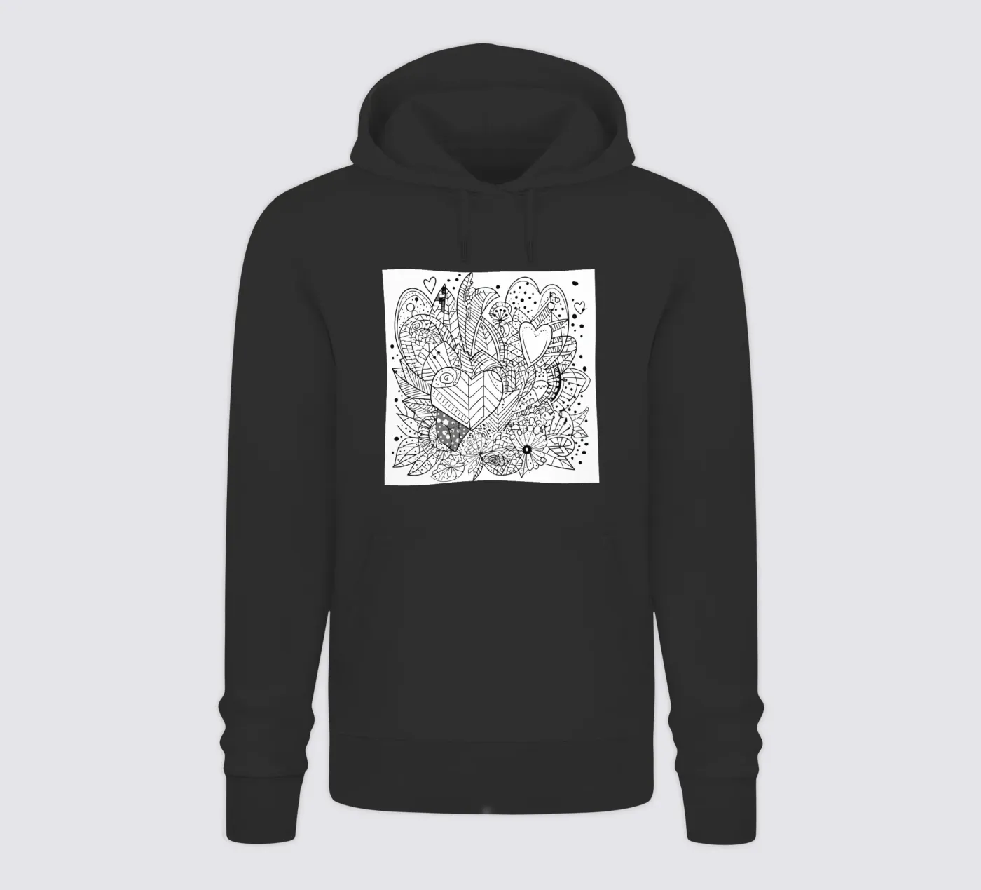 Heart Pattern felpa con cappuccio da Motivate-Today