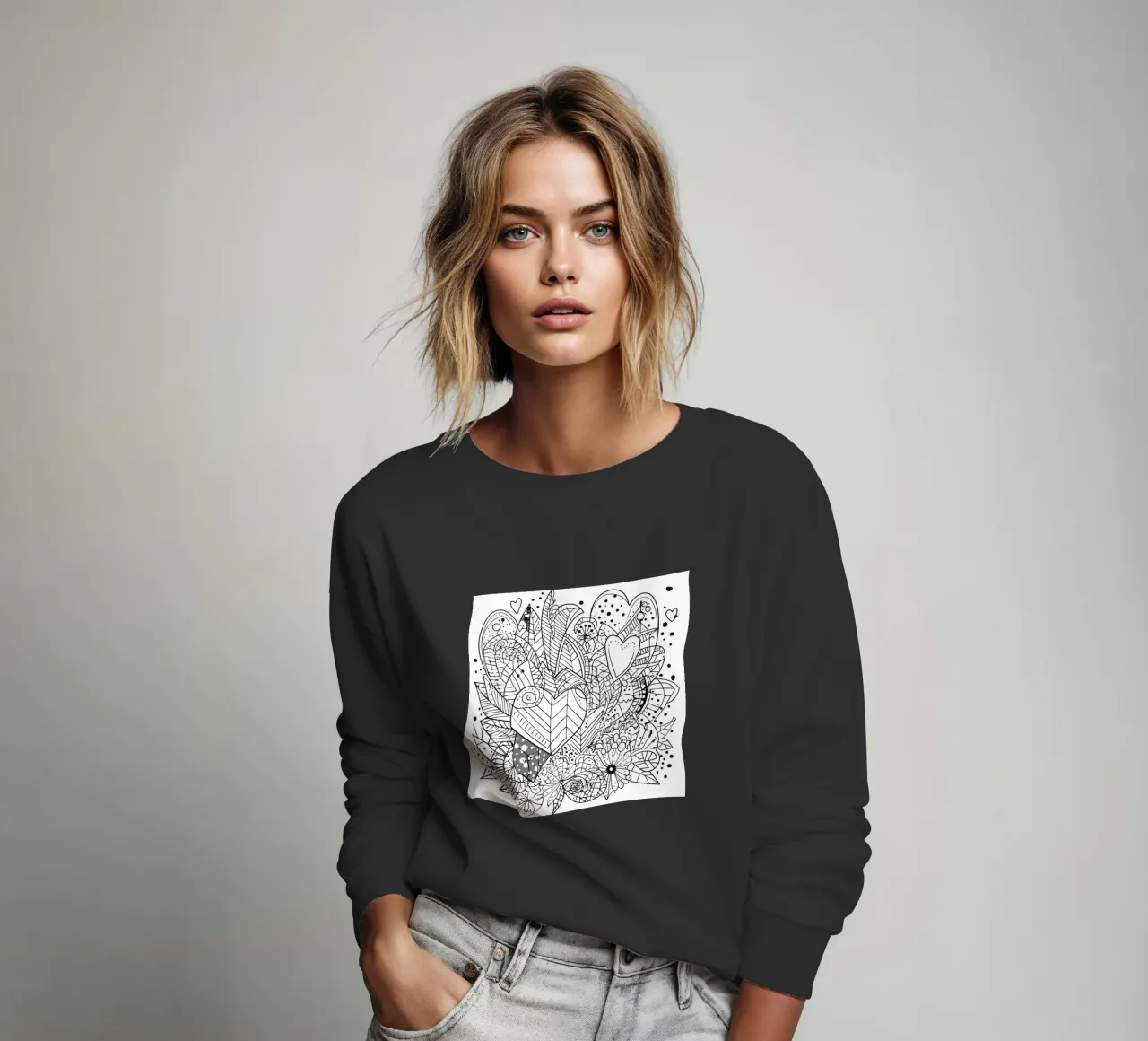 Modello a cuore felpa da Motivate-Today