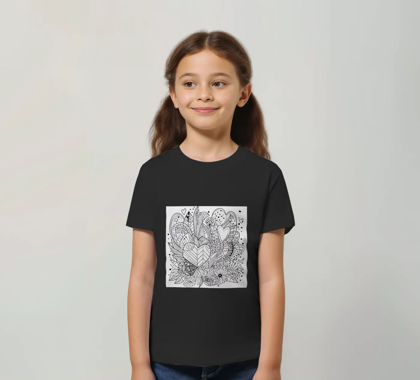 Modello a cuore t-shirt bambini da Motivate-Today