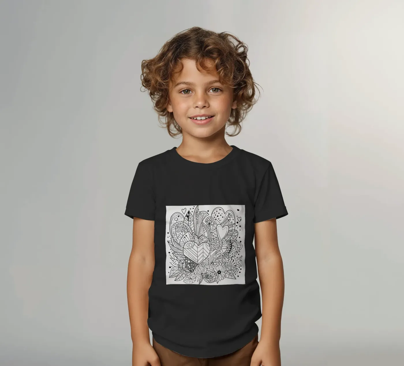 Modello a cuore t-shirt bambini da Motivate-Today