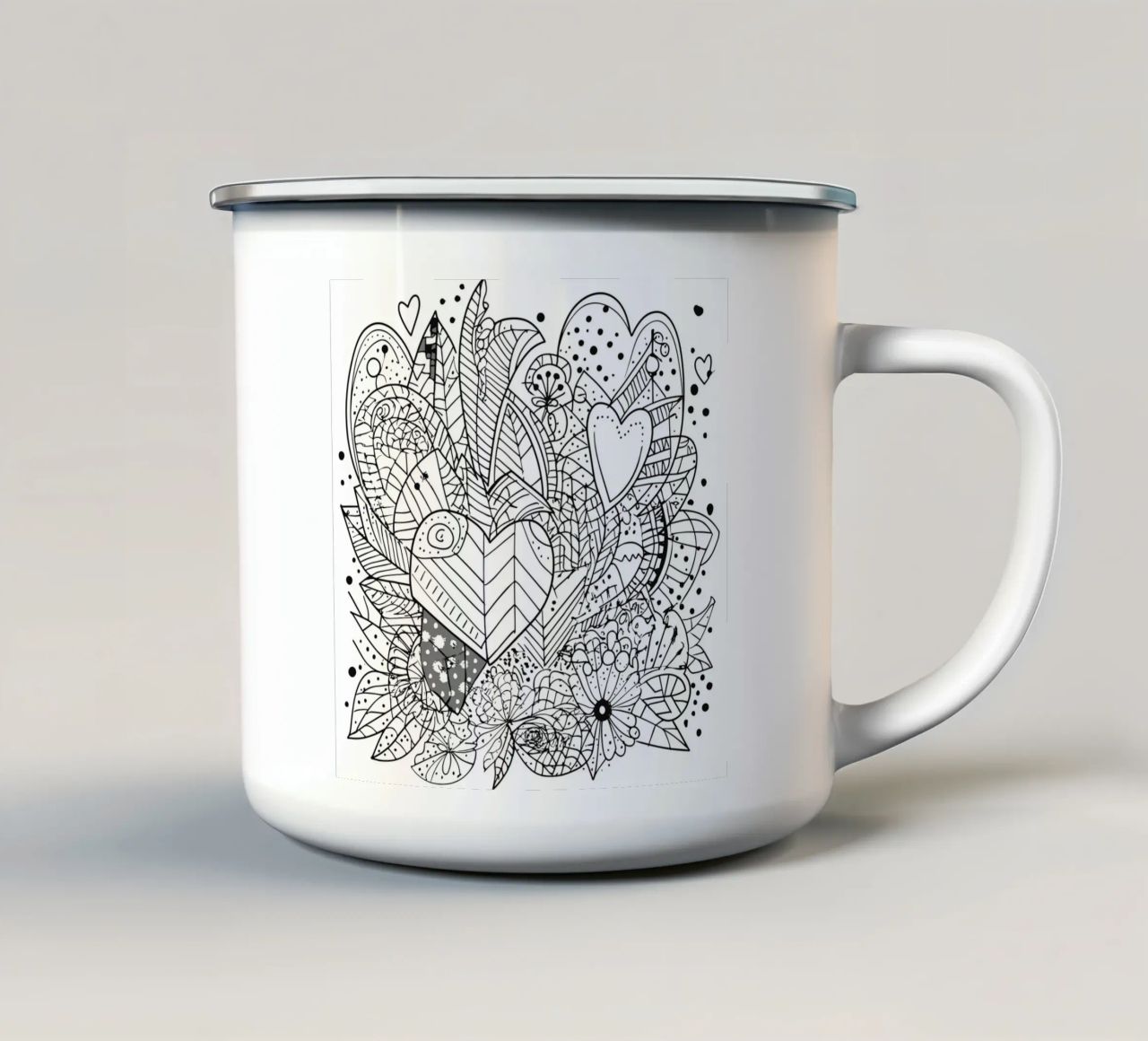 Modello a cuore tazza in smalto da Motivate-Today