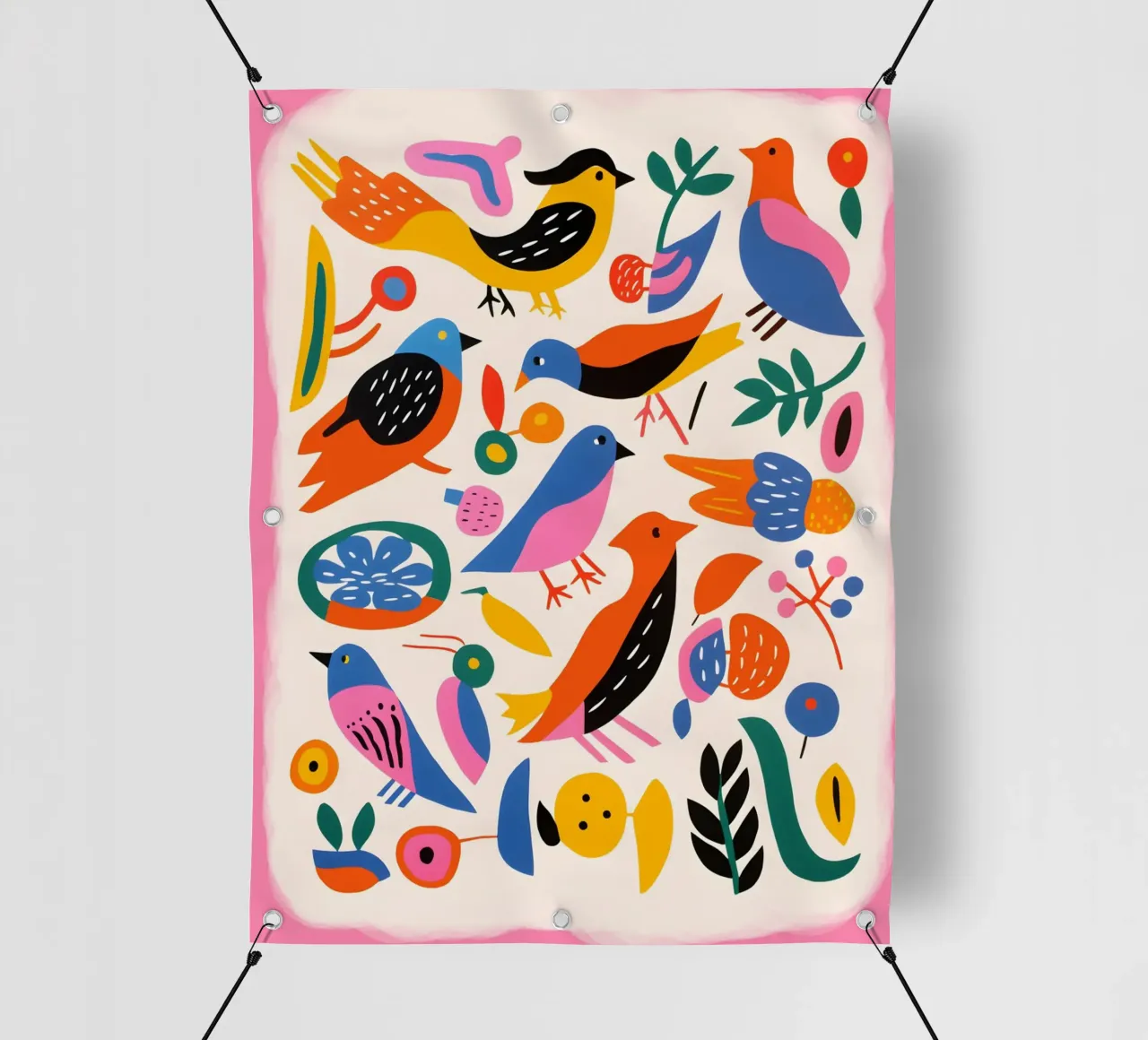 Brightly colored birds telo in pvc da LisaArtes