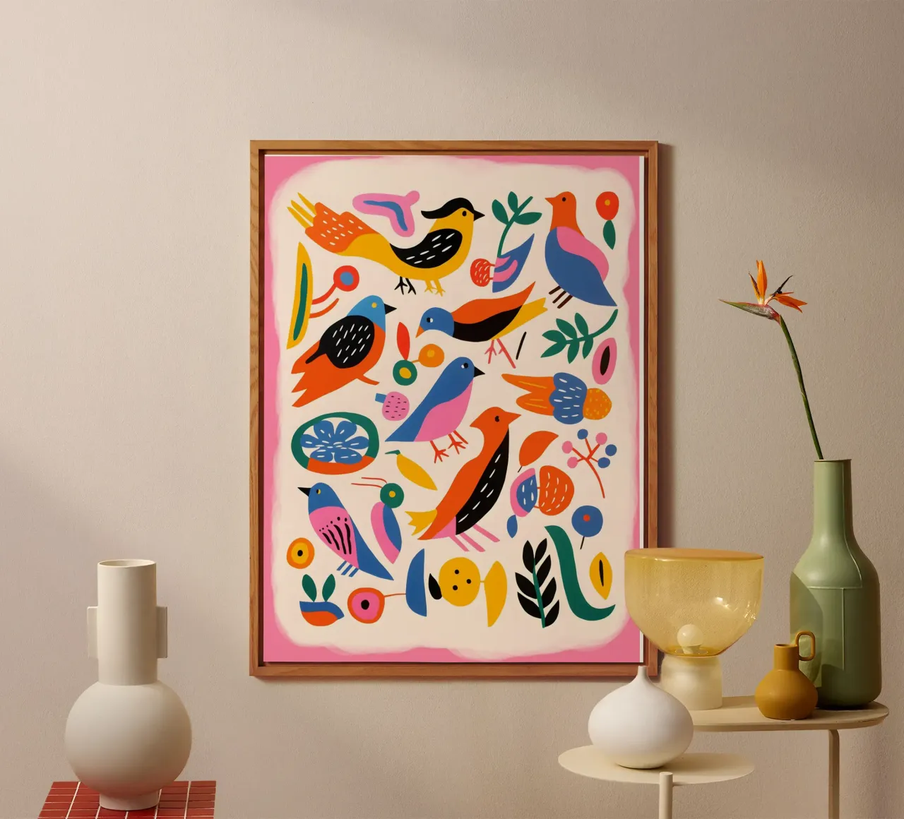 Brightly colored birds alluminio dibond da LisaArtes