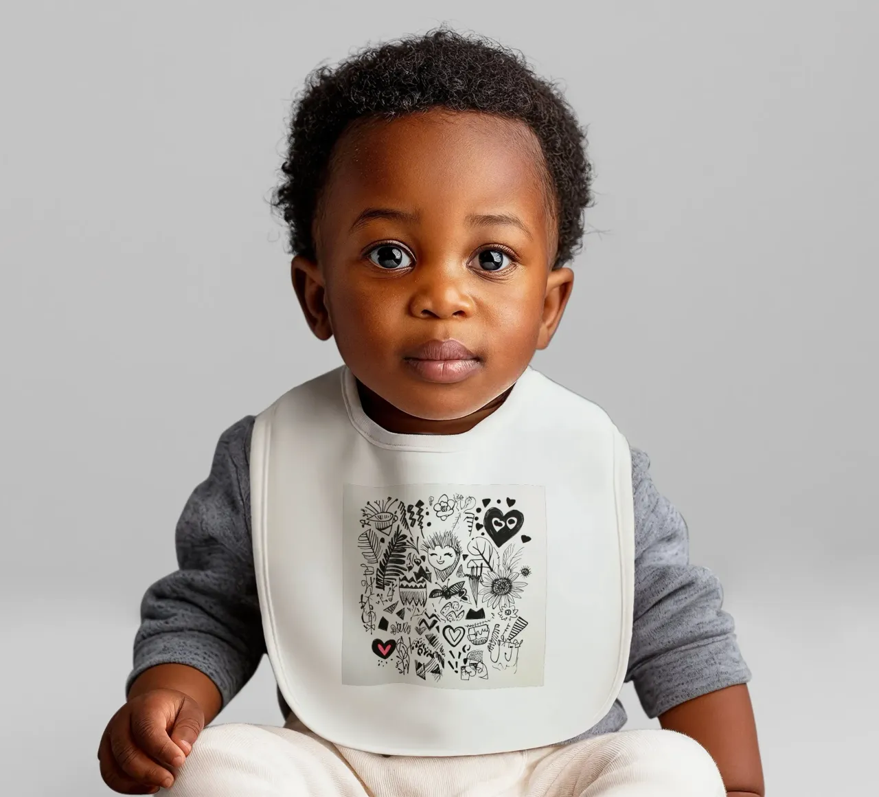 Happiness Pattern baby bib by Motivate-Today