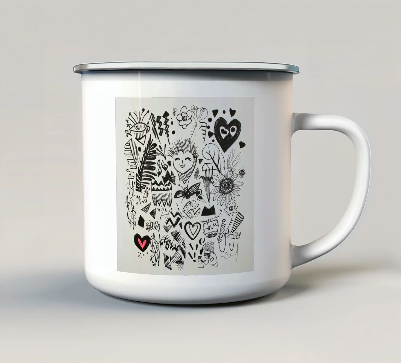 Modello di felicità tazza in smalto da Motivate-Today