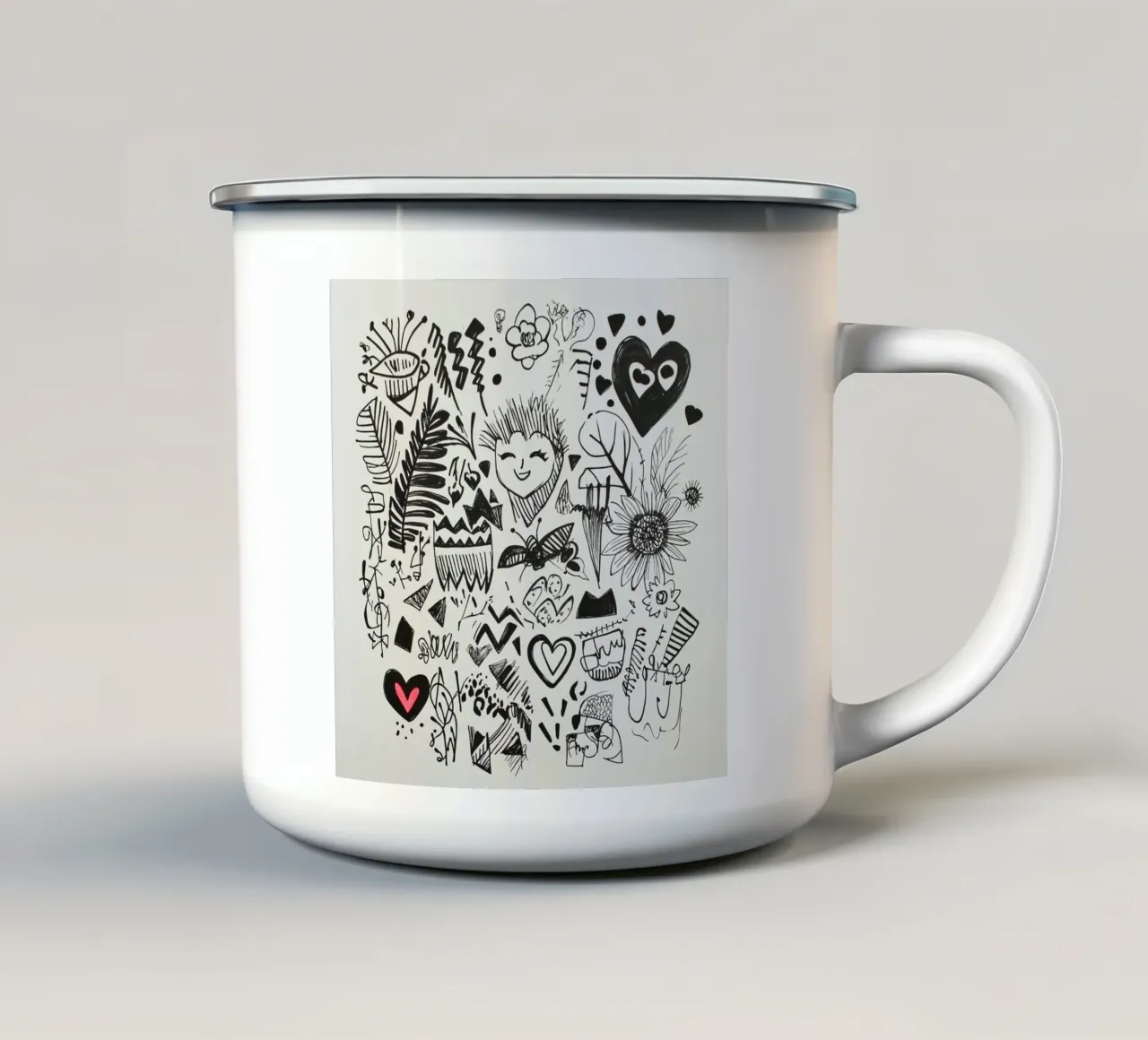 Happiness Pattern enamel mug by Motivate-Today