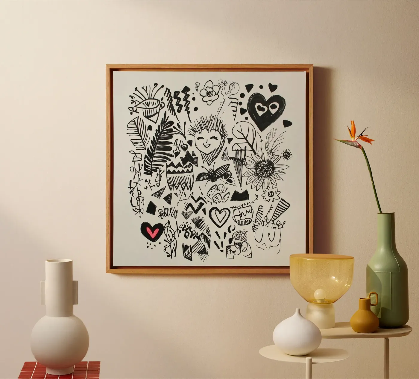 Happiness Pattern canvas van Motivate-Today