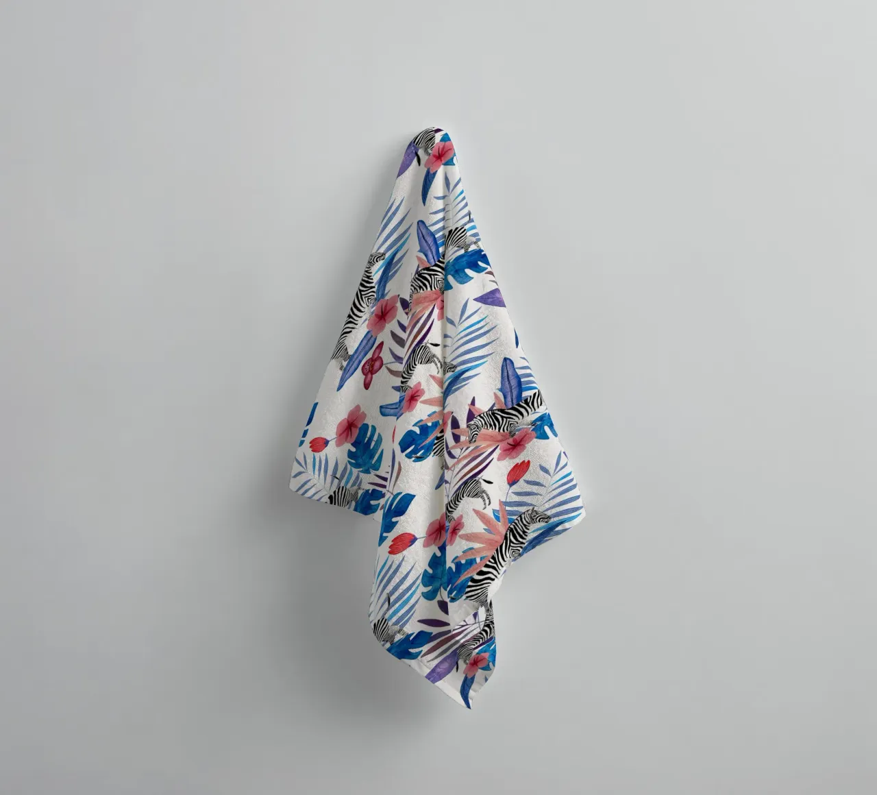 Fantom Fifi Art - Tropisches Zebra Weiß asciugamano da bagno da The Artcircle