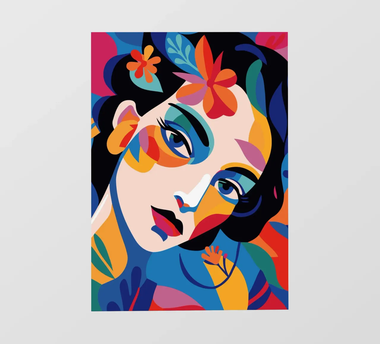 Woman's face colorful and flowers pellicola backlit da LisaArtes