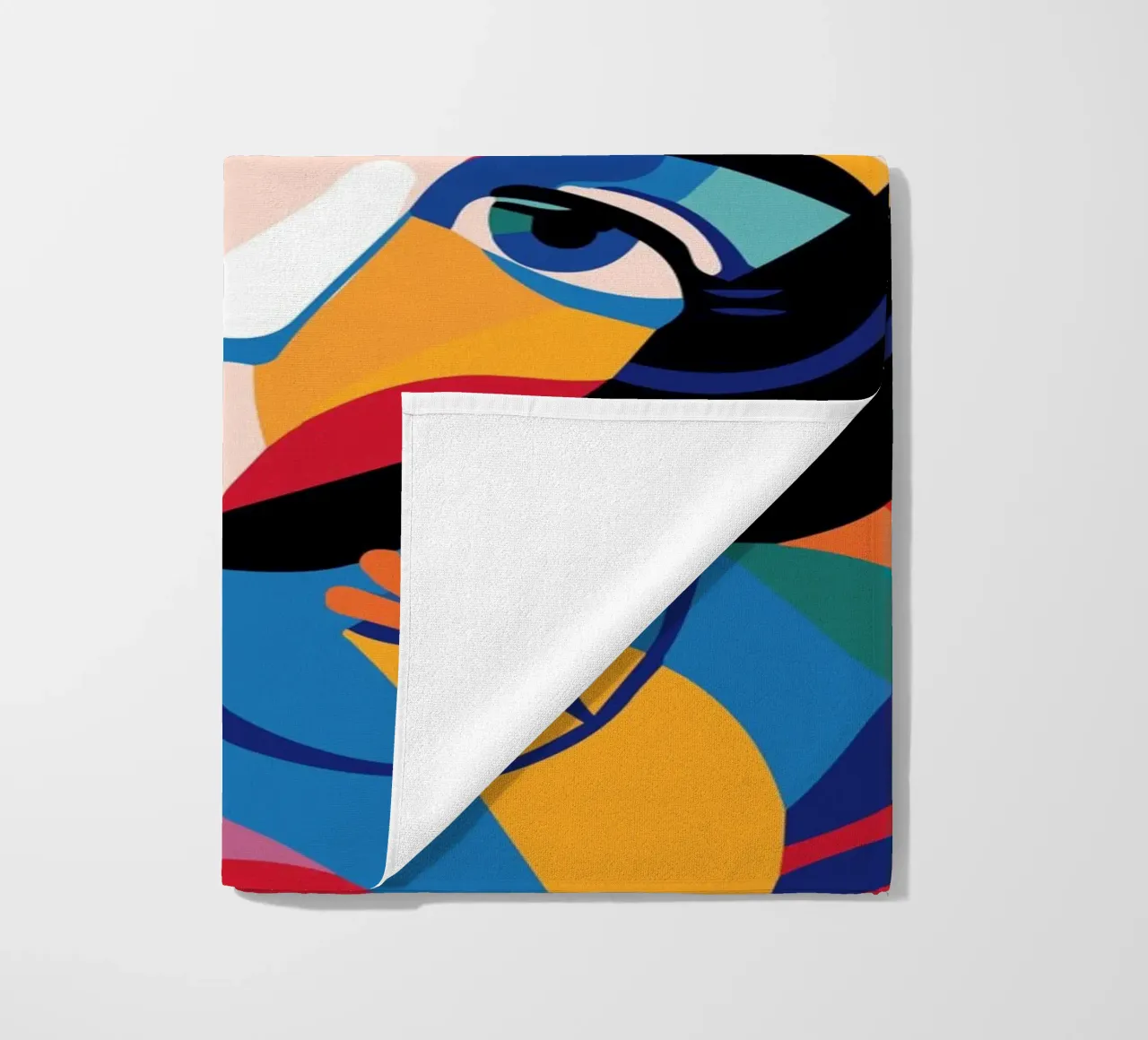 Woman's face colorful and flowers telo mare da LisaArtes