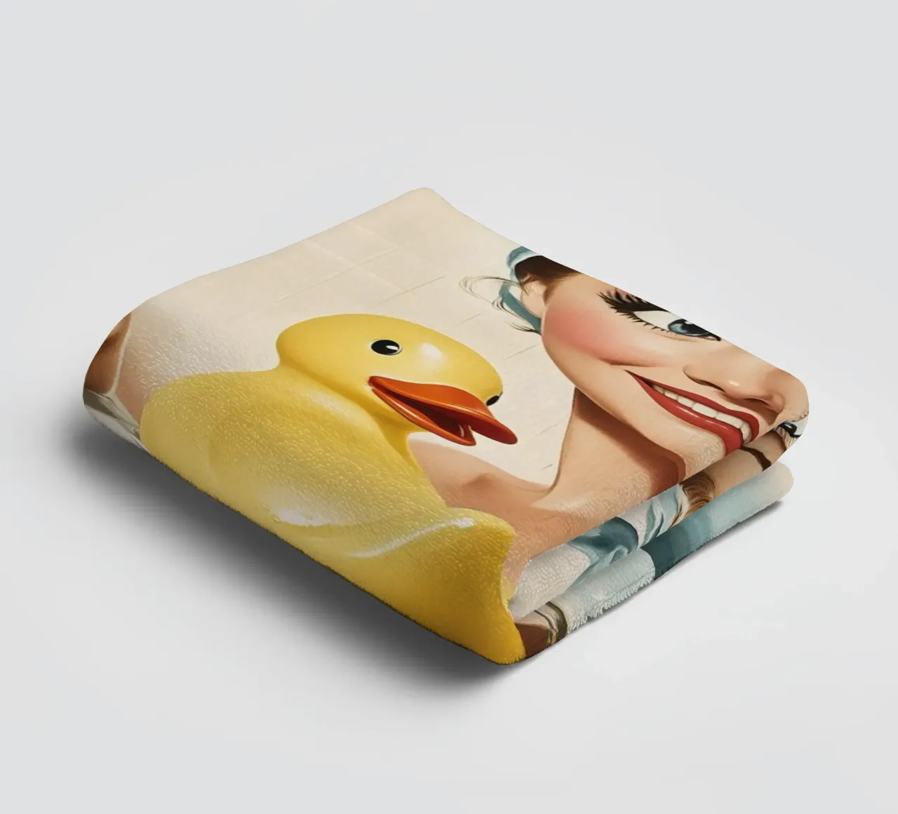 Never Without My Bathing Duck | Vintage Poster towel by Autofocus