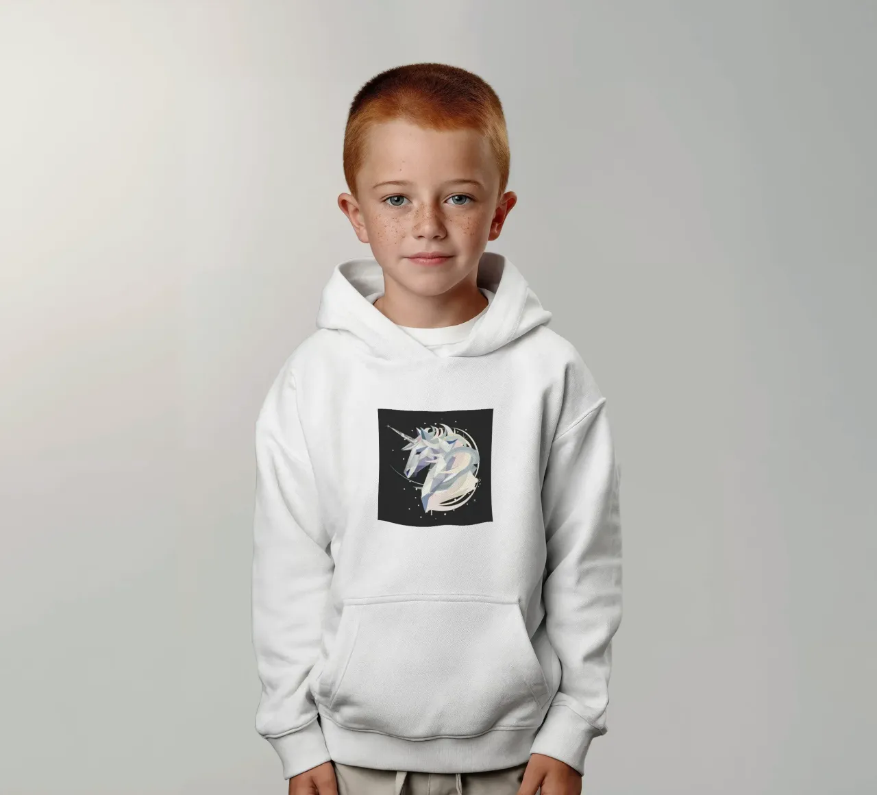 Magische geometrische eenhoorn in de nachtelijke hemel kinder hoodie van namosh