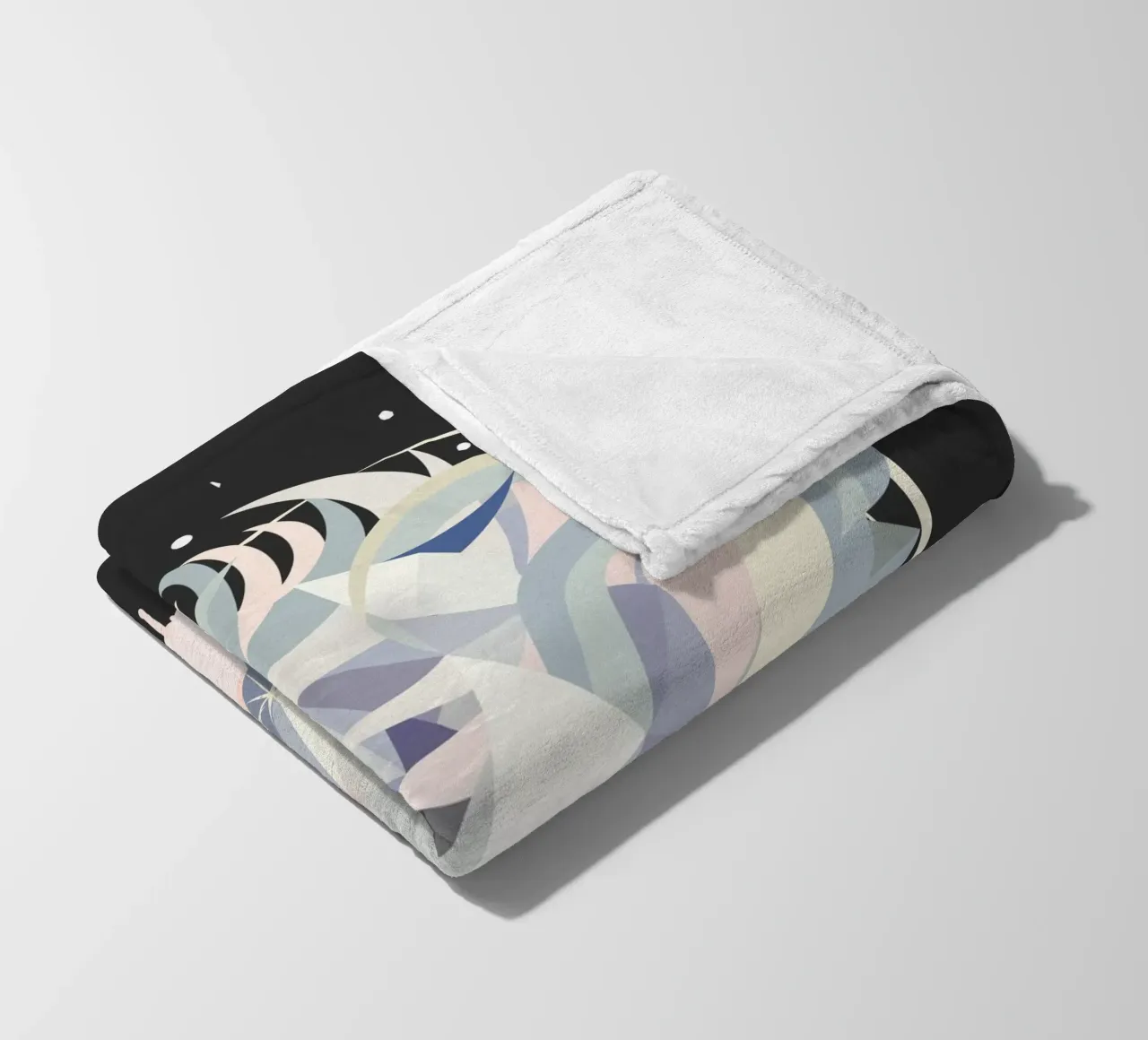 Magical geometric unicorn in the night sky fleece blanket by namosh