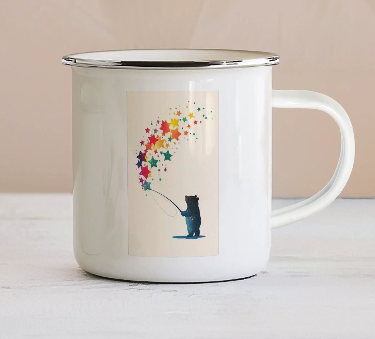 Orso acchiappasogni tazza in smalto da DreamPixel