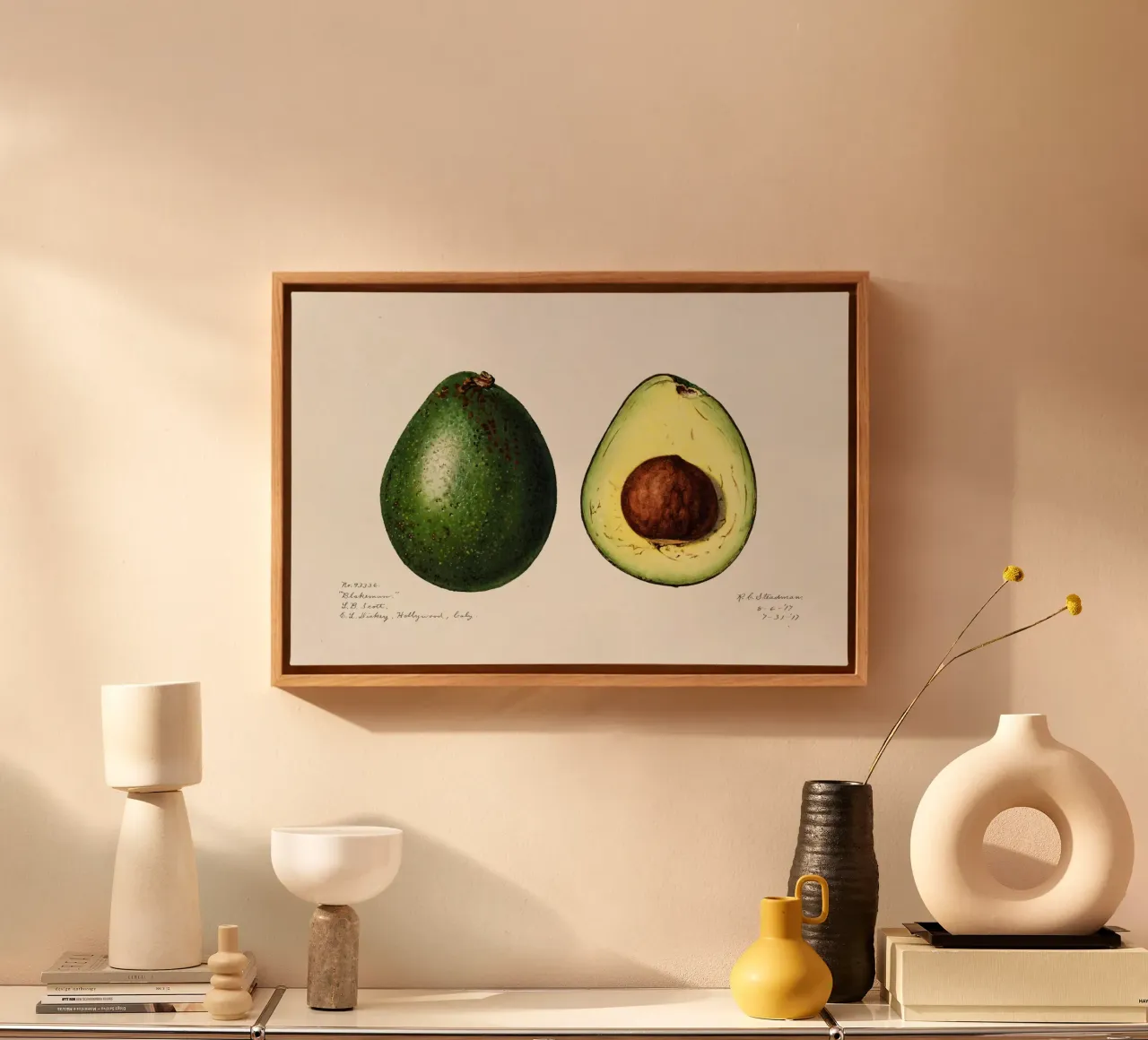 Amanda Almira Newton - Zwei Avocados tela con Cornice a cassetta da Old Masters