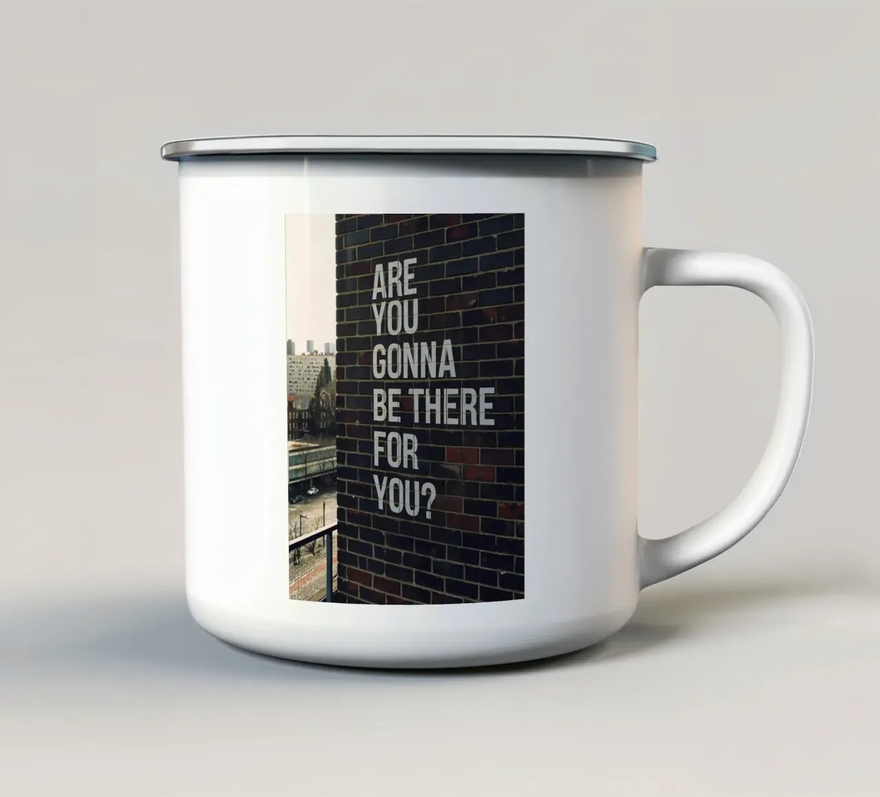 Ci sarai per te? tazza in smalto da Plain Thoughts